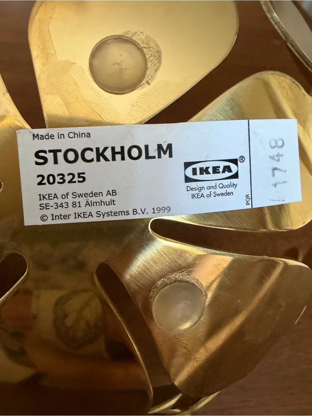 Vintage IKEA Stockholm Flower Bowl Gold Brass Monika Mulder 1999 MCM Retro 8